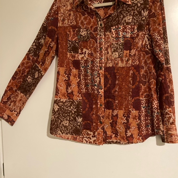 Lucky Brand Ladies Patchwork Button Down Shirt - Picture 8 of 11